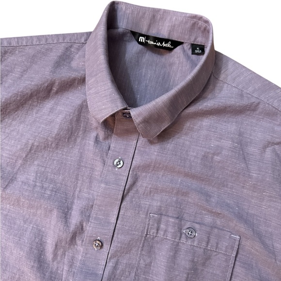 Travis‎ Mathew Men’s Short Sleeve Button Up Casual Golf Shirt Size XL Light Plum - Picture 1 of 9